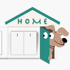 Souplace 現代小狗開關貼紙 S261-0156FR 2入, TYPE 2