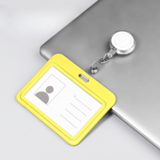 굄스 易拉扣姓名牌 名牌 10.2 x 8 cm, 2個, 黃色橫式