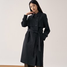 지센 여성용 피어로즈 더블 벨티드 롱 트렌치코트 LFCAN901