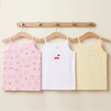 Kids Line 兒童櫻桃女孩純棉細肩帶背心3件組