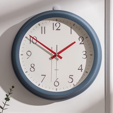 FLaITO 圓形靜音掛鐘 34.5cm, 深藍色