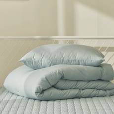 지베딩 크림치즈 베개커버2P+베개솜2P, 파스텔블루, 1세트