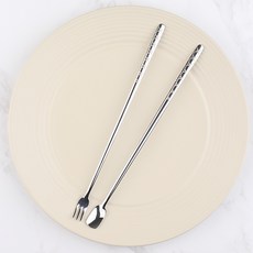 繽紛鐳射長湯匙 3入 + 叉子 3入 套組, 1套, 混合顏色