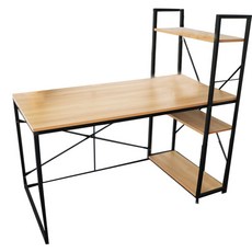 MAME 조립식 철제 컴퓨터테이블 1200 x 720 x 1220 mm JT3504, 티크(판넬) + 블랙(프레임)