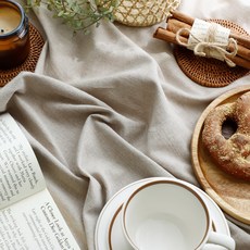 Cheonpam 30支紗 Leven 先染棉 平織 素色 布料 1394, 米色, 1個