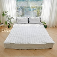 BAZAAR 夏季人造絲薄床墊, 白色