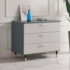 비앙스 켈른 터쿼이즈 폭넓은 서랍장 방문설치, 터쿼이즈 + 라이트그레이, 3단