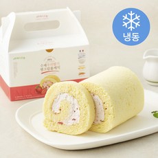 프레시오늘 우리밀 리얼버터 프랑스 우유 생크림 99% 우리딸기 수제 롤케익 (냉동), 230g, 1개