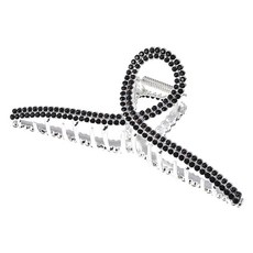 수스다 빅사이즈 큐빅 진주 더블 믹스 꼬임 메탈 헤어 집게핀