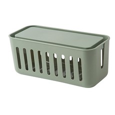 Haroa 多標籤塑料儲物盒帶孔 31 x 14 x 13cm 300 克, 1個, 綠色