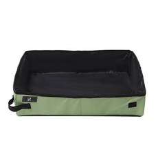 DING DONG PET 貓咪露營便攜式可折疊防水貓砂盆, 綠色