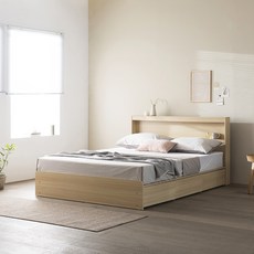 파로마 르마르 LED 수납 침대 + 6회전 본넬 매트리스 방문설치, 오크