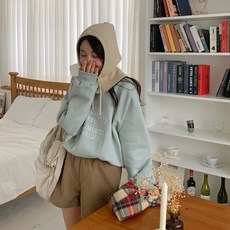 린다샵 모이토 투버튼 니트 후드워머 cpacc424k3a, 베이지, 1개