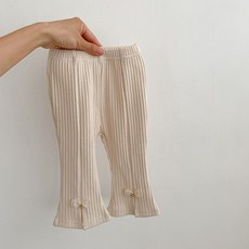 JOYMULTI 女童俏皮時髦羅紋喇叭內搭褲