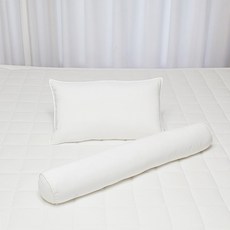 ahtty blanc 雙面莫代爾嬰兒枕 + 身體枕套組, 白色