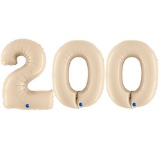 GRABO BALLOONS 大號鋁箔氣球 數字 200, 奶油色, 1套