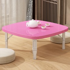 可折疊矩形光麵茶幾, 粉色600