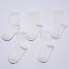We Socks & Papamam 嬰幼兒日常羅紋中筒防滑襪 5雙入