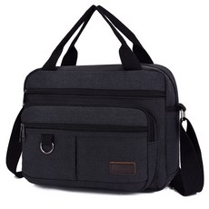 CRONIC復古輕量帆布日常斜背托特包 0.55kg, 黑色的