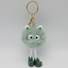 제이블룸 고양이 귀 폼폼 키링, 민트, 1개, 9cm