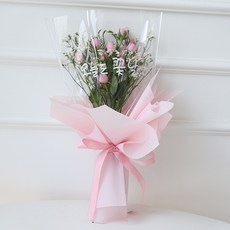 모리앤 생화 레터링 미니장미 꽃다발, 핑크 오늘도 꽃날