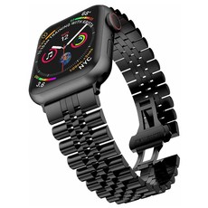 VIEWSEE Apple Watch金屬錶帶, 黑色