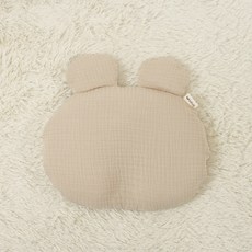 lolbaby 嬰幼兒用天絲3D網眼定型枕 + 小熊枕套組, 米色(枕套), 1套