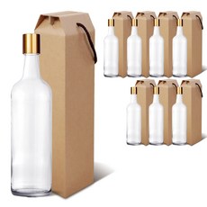 미르 골드밀폐 유리병 스크류캡 + 선물상자 세트, 750ml, 8세트