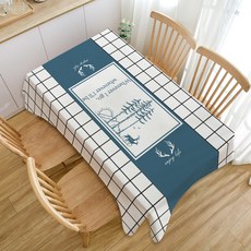 페어링 현대 미니멀리스트 스타일 코튼 린넨 방수 식탁보, ZB207, 2인용(100 x 140 cm)