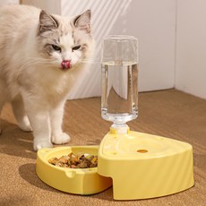 파스텔펫 반려동물 치즈 접이식 급수식기, 옐로우, 1개