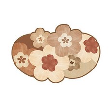 Witherhome 蓬鬆圓潤花朵造型地墊 60 x 40 cm, 1個, 棕色