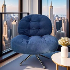 회전 높이조절 소파체어, 딥네이비, 1개