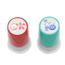 手藝 OK 連續印章 2件組, 藍色,紅色, 1套