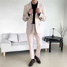 투디오션 남성용 레귤러핏 울캐시혼방 수트셋업