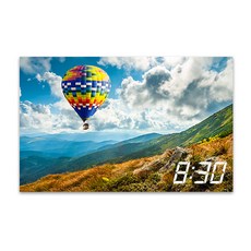 홈마인 캔버스 프린팅 액자 LED 시계 놀이공원 앤 열기구 800 x 500 mm, HM-PARK-10