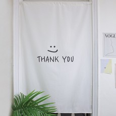 메종텍스타일 땡큐 일러스트 대형 광목 가리개커튼 겸 패브릭포스터