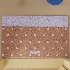 PEONIST 圓點撞色方形玄關線圈地墊, 棕色, 1個