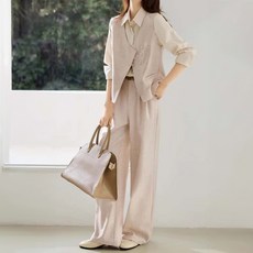 Paperments Maelde 斜紋背心 + 寬褲西裝套裝 12084