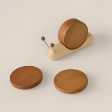 Roy蝸牛杯墊組, 自然色, 1套