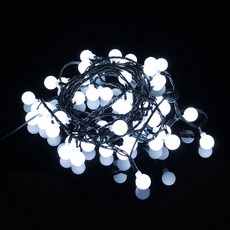 Dometopia 可連接綠線 LED 圓珠精靈燈 50燈 5m + 電源插孔組, 1套, 白色