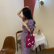 소리달 여성용 키피 리본장식 가벼운 다용도 토트백
