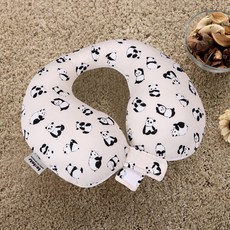 투토츠 유아용 카시트 목베개, 판다바오 아이보리, 1개