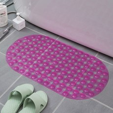 Moneta 極簡圓形浴室地板防滑墊 67 x 37 cm, 透明粉紅色, 1個