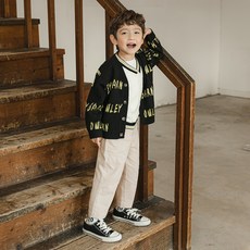 OWLEYBARN 兒童時尚提花針織開襟衫