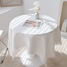 Titan 桌布, 鬆餅格紋 白色, 130 x 130 cm, 1個