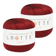 실바람섬유 라떼 사계절 폴리 뜨개실 65g, 40 버건디, 2개