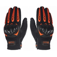 Riding Tribe Market A 四季防滑自行車手套組, 橘色