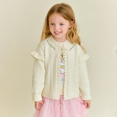 hejmini 玫瑰綻放蕾絲毛衣開襟衫