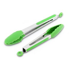 QUEEN SENSE 矽膠多功能夾子 L號 30cm+M號 23cm, 綠色, 1套