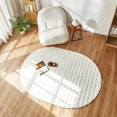 아담데코 클라우드 엠보싱 극세사 타원형 러그